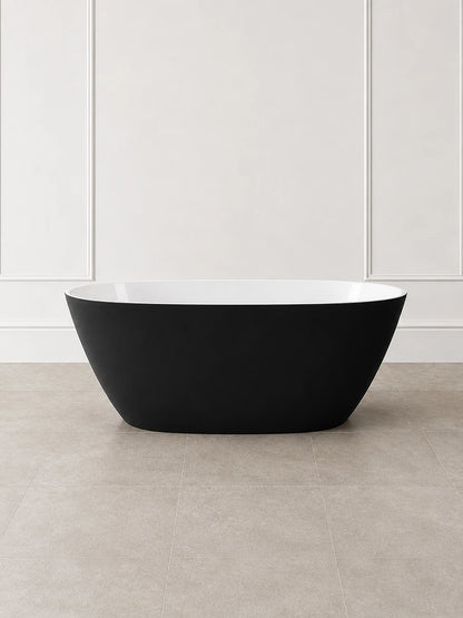 Victoria & Albert Lussari 1 Matt Black Freestanding Bath 1540 x 700 x 550mm