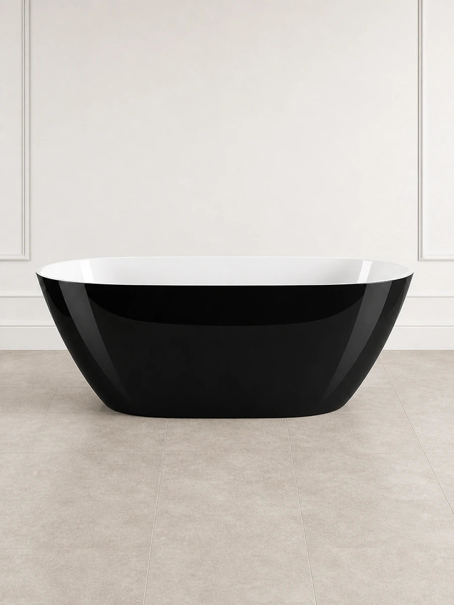 Victoria & Albert Lussari 1 Gloss Black Freestanding Bath 1540 x 700 x 550mm