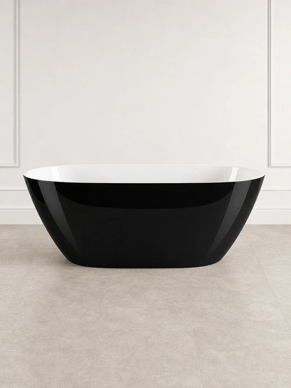 Victoria & Albert Lussari 1 Gloss Black Freestanding Bath 1540 x 700 x 550mm