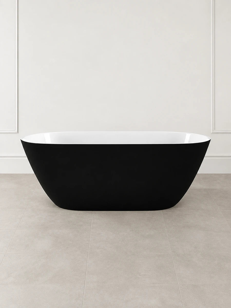 Victoria & Albert Lussari 2 Matt Black Freestanding Bath 1660 x 730 x 550mm