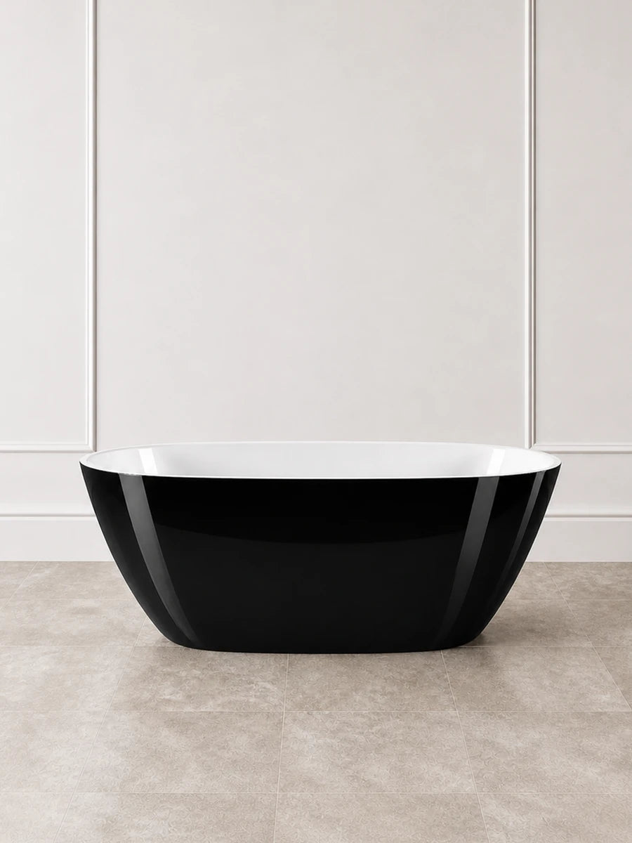 Victoria & Albert Lussari 2 Gloss Black Freestanding Bath 1660 x 730 x 550mm
