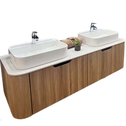 Madeira Oak Vanity 1500 & Slab Excl Basin