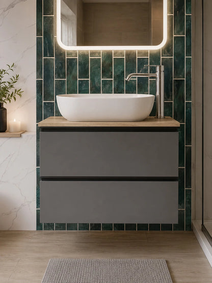 Granada Ash Grey Wall Hung Vanity 800 x 460 x 550mm