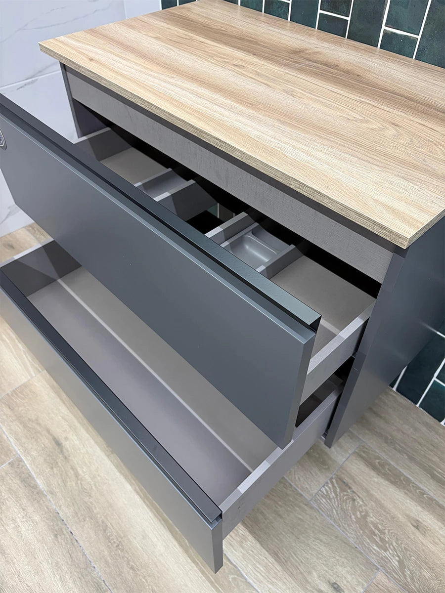 Granada Ash Grey Wall Hung Vanity 800 x 460 x 550mm