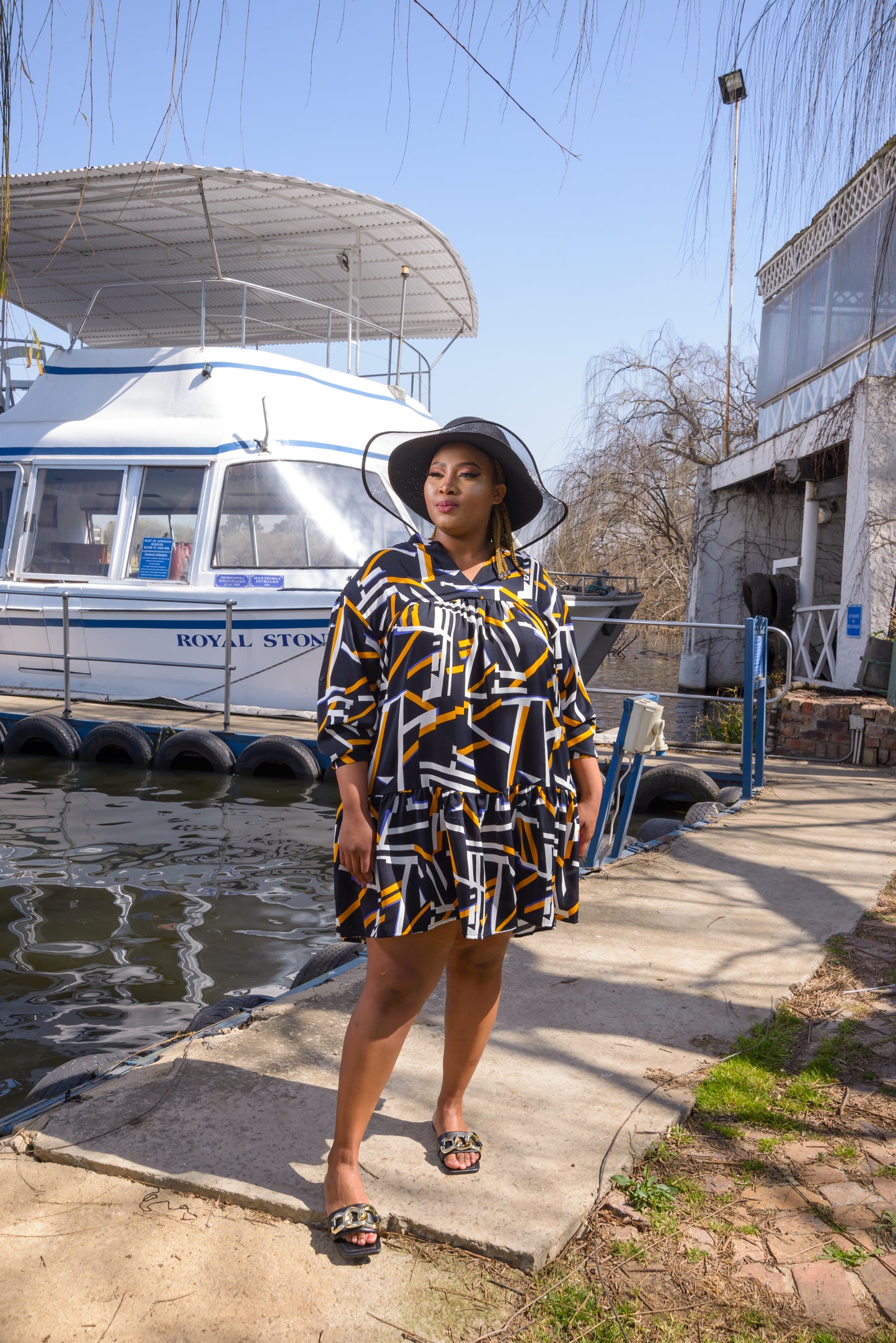 Short Geometric Print Dress