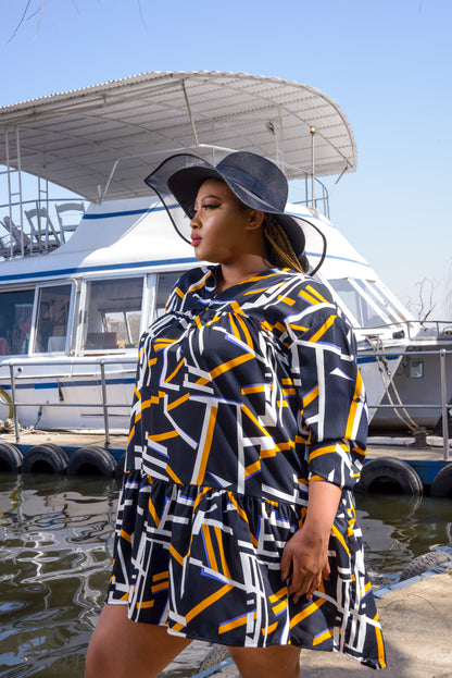 Short Geometric Print Dress