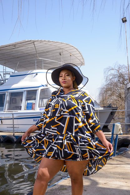 Short Geometric Print Dress