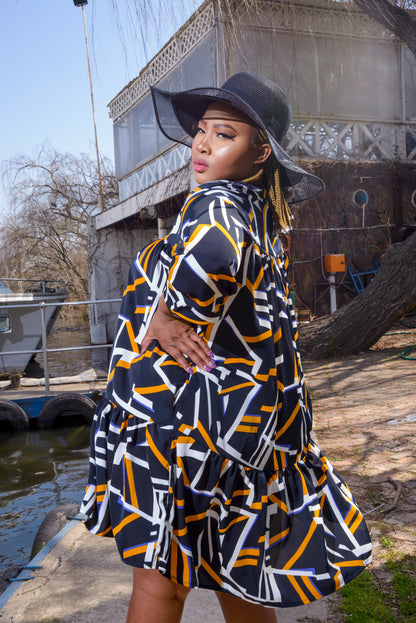 Short Geometric Print Dress
