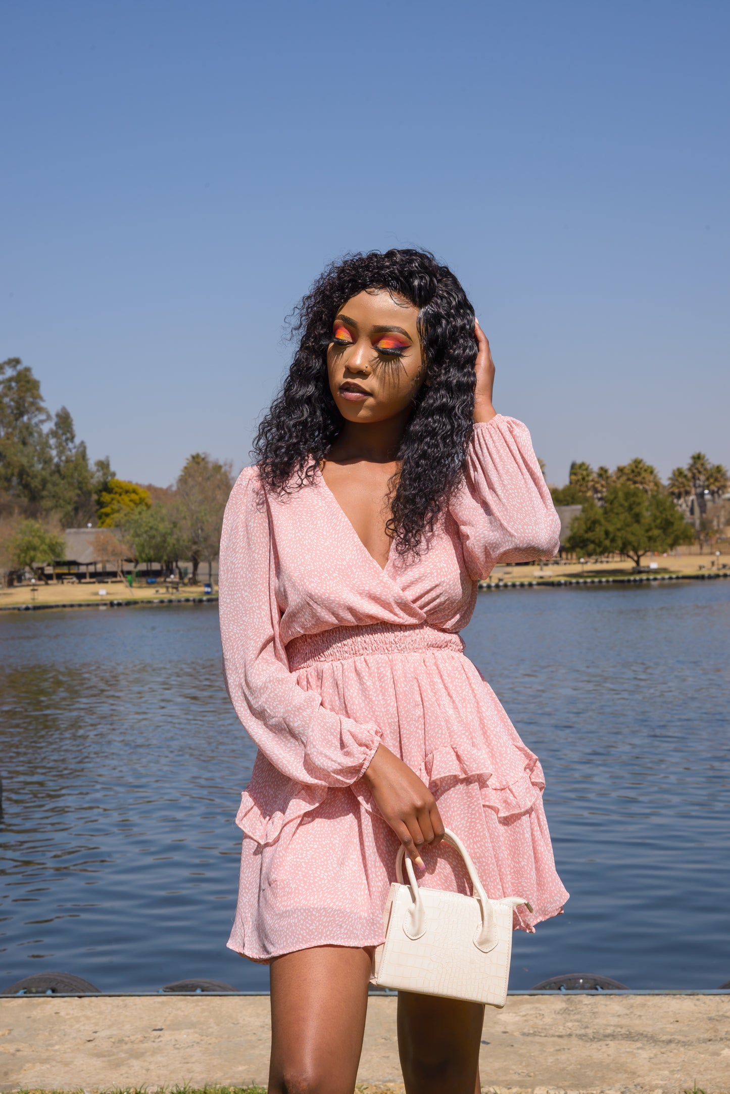 Short Dress White Drops