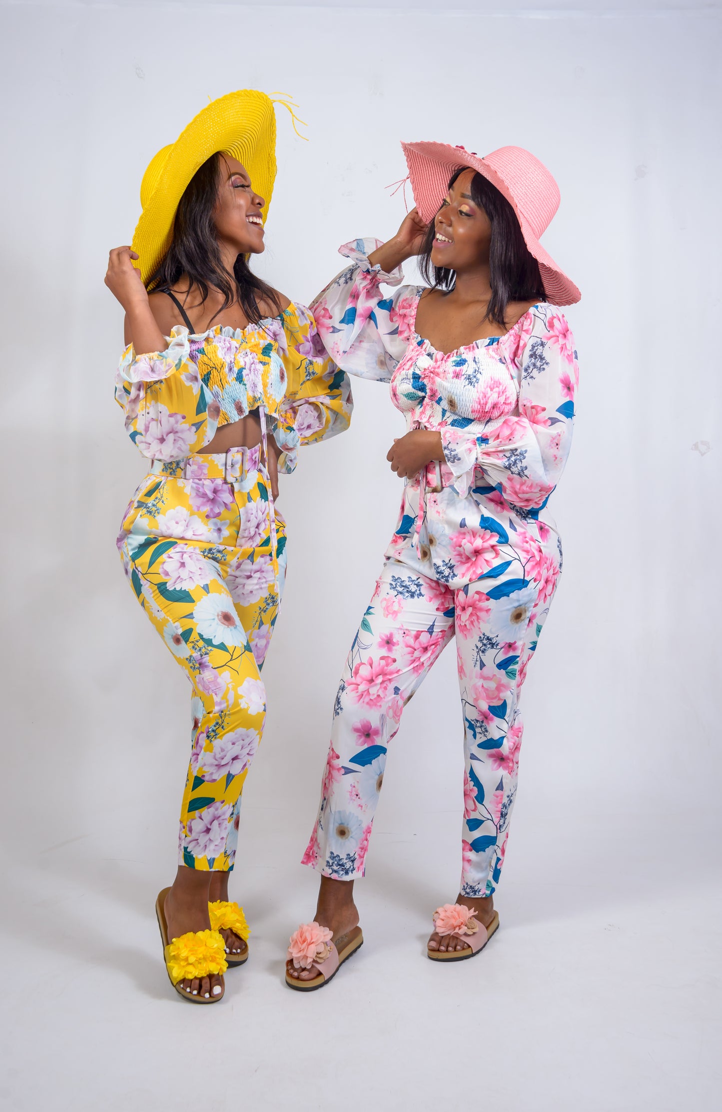 Smocked Top and Cigarette Pants Two-Piece