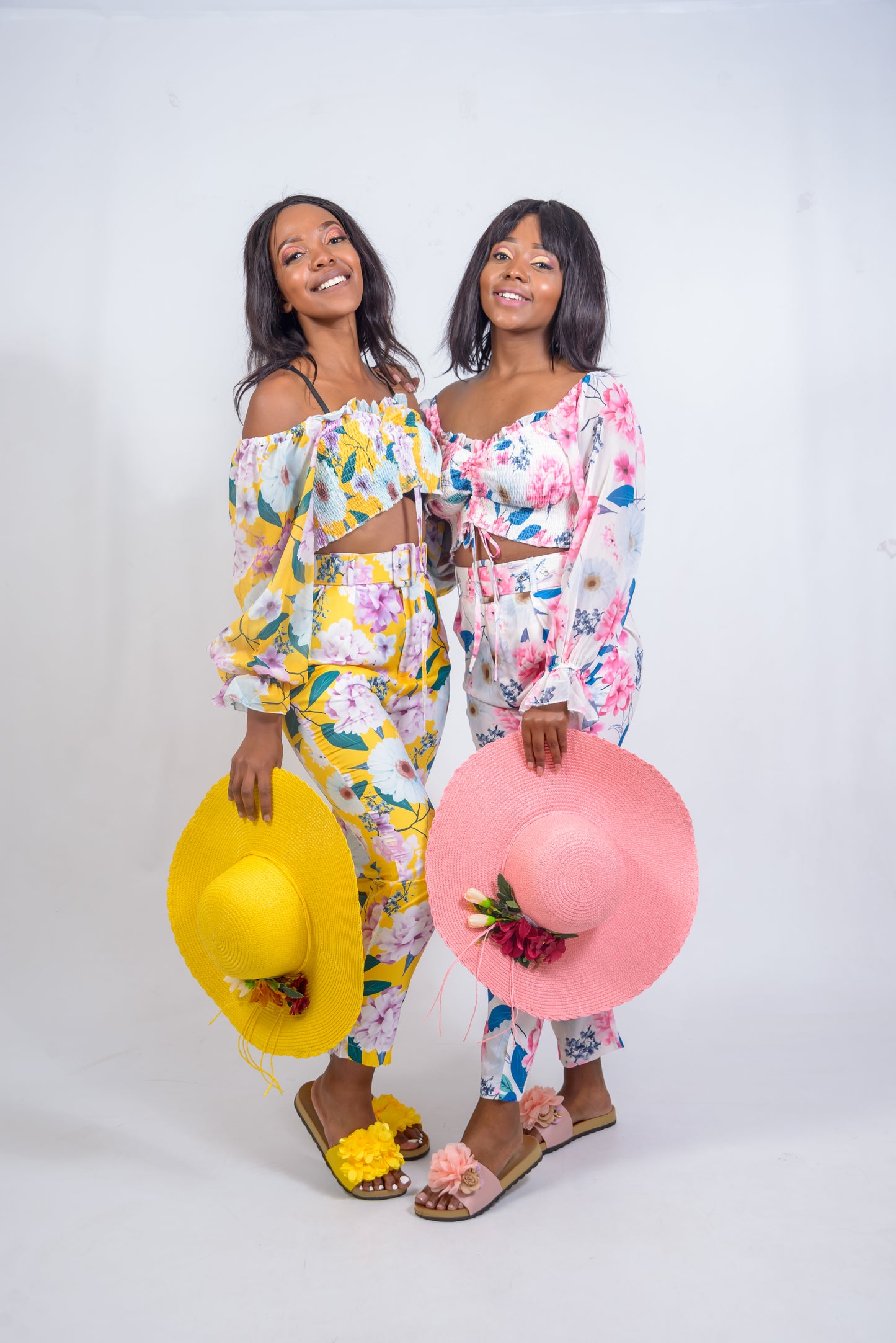 Smocked Top and Cigarette Pants Two-Piece