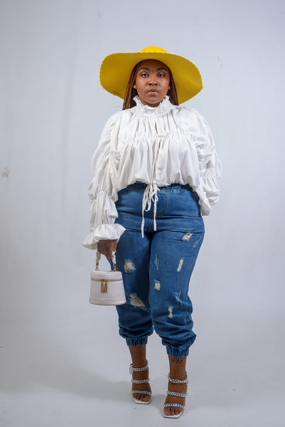 Women's Torn Jogger Jeans