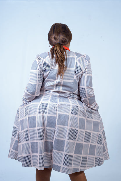 Check Dress with Shirt Collar