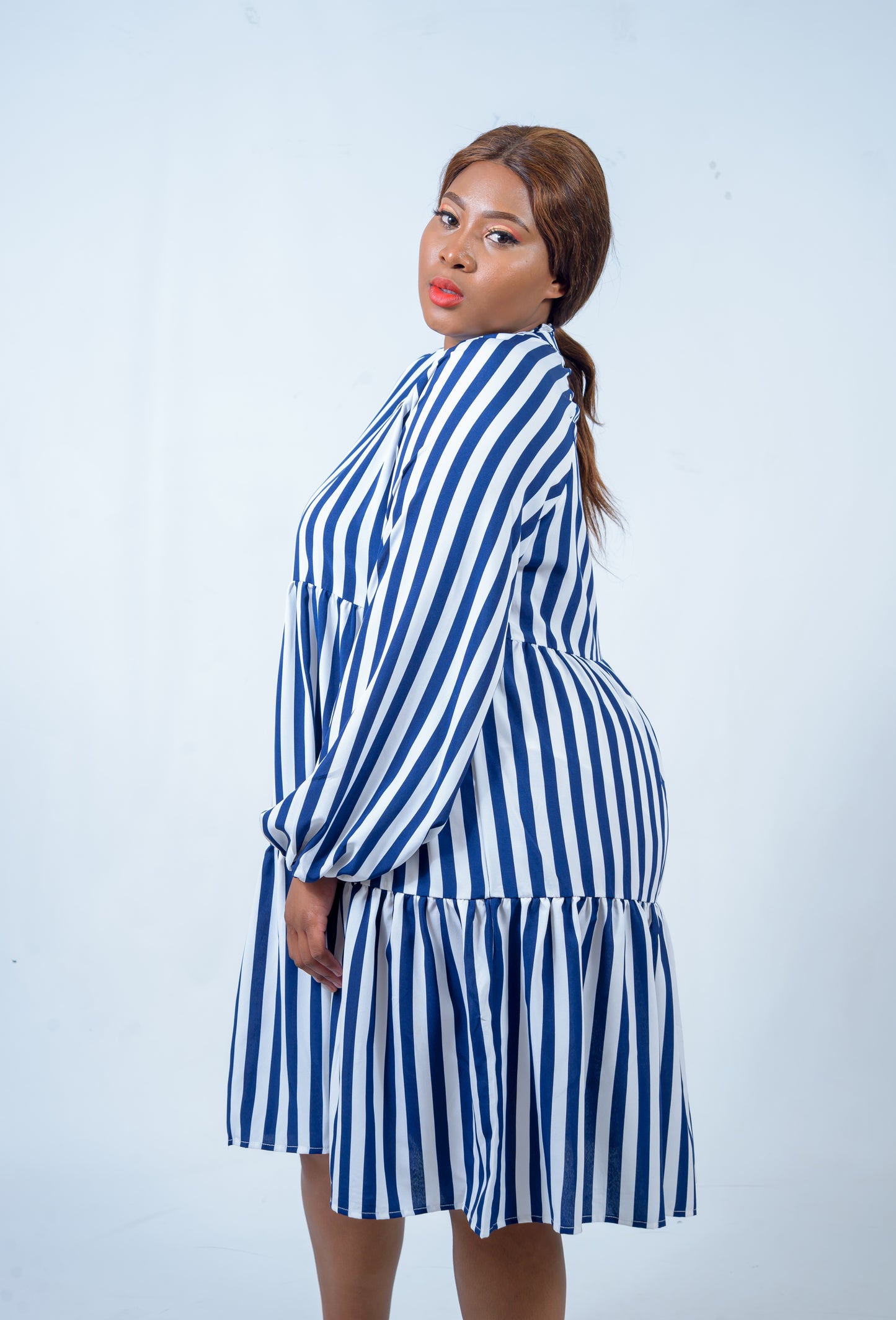 Pin Stripe Trapeze Dress