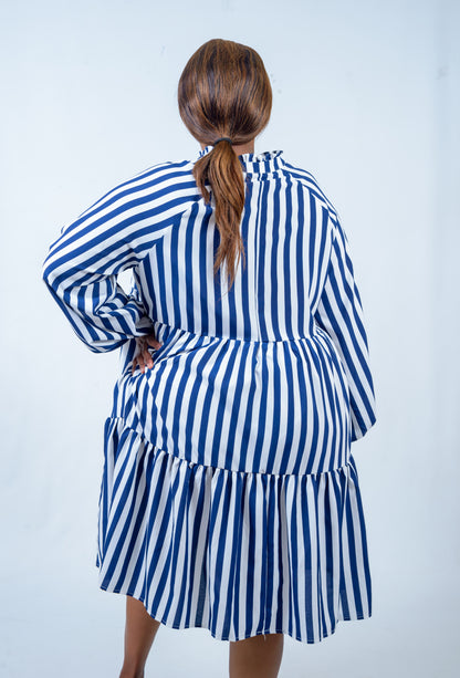 Pin Stripe Trapeze Dress