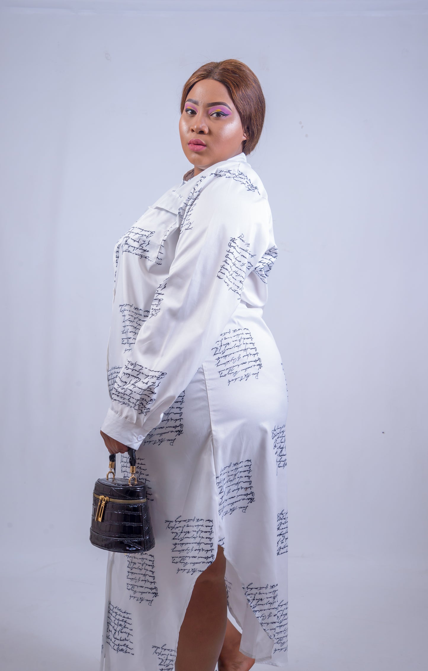 LADIES WRITING SHIRT DRESS