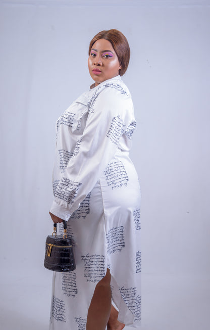 LADIES WRITING SHIRT DRESS