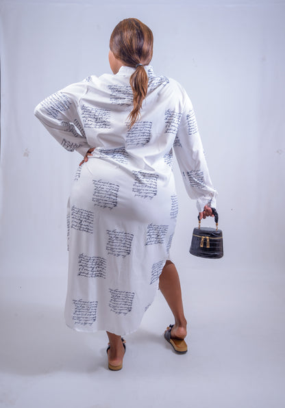 LADIES WRITING SHIRT DRESS