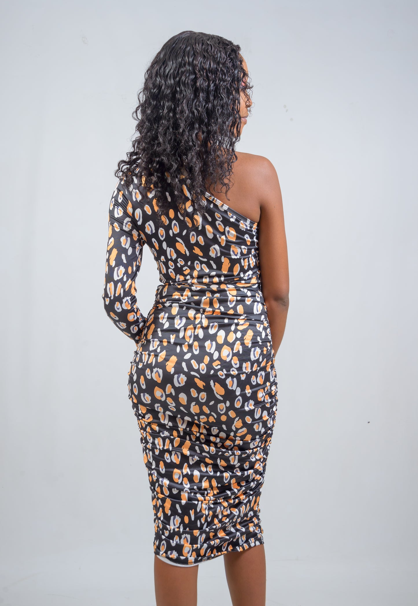 Belted Asymmetric Bodycon Dress