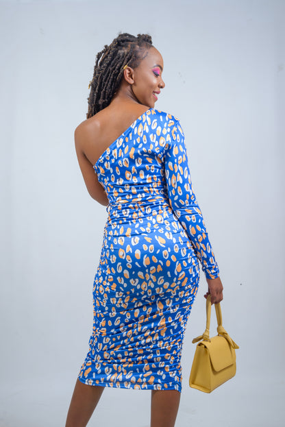 Belted Asymmetric Bodycon Dress