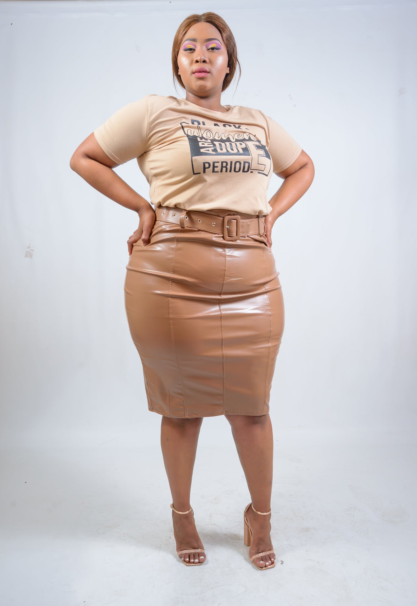 Ladies Pleather Pencil Skirt