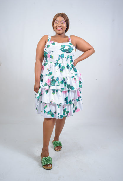 Ladies Tier Floral Dress