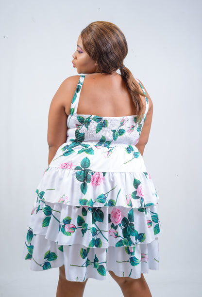 Ladies Tier Floral Dress