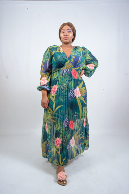 Pleated Maxi Dress