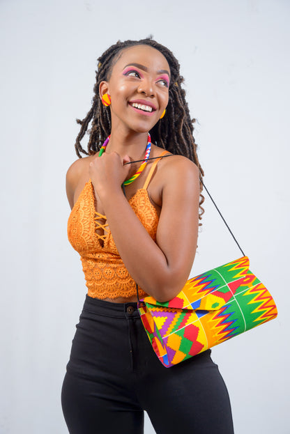 African Printed Clutch Bag Set