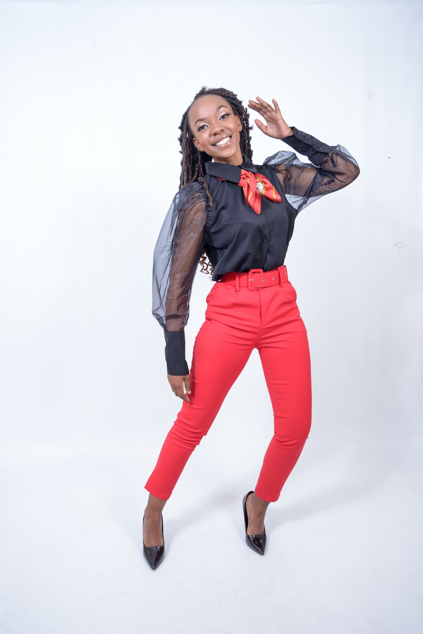 Ladies High Waisted Cigarette Pants