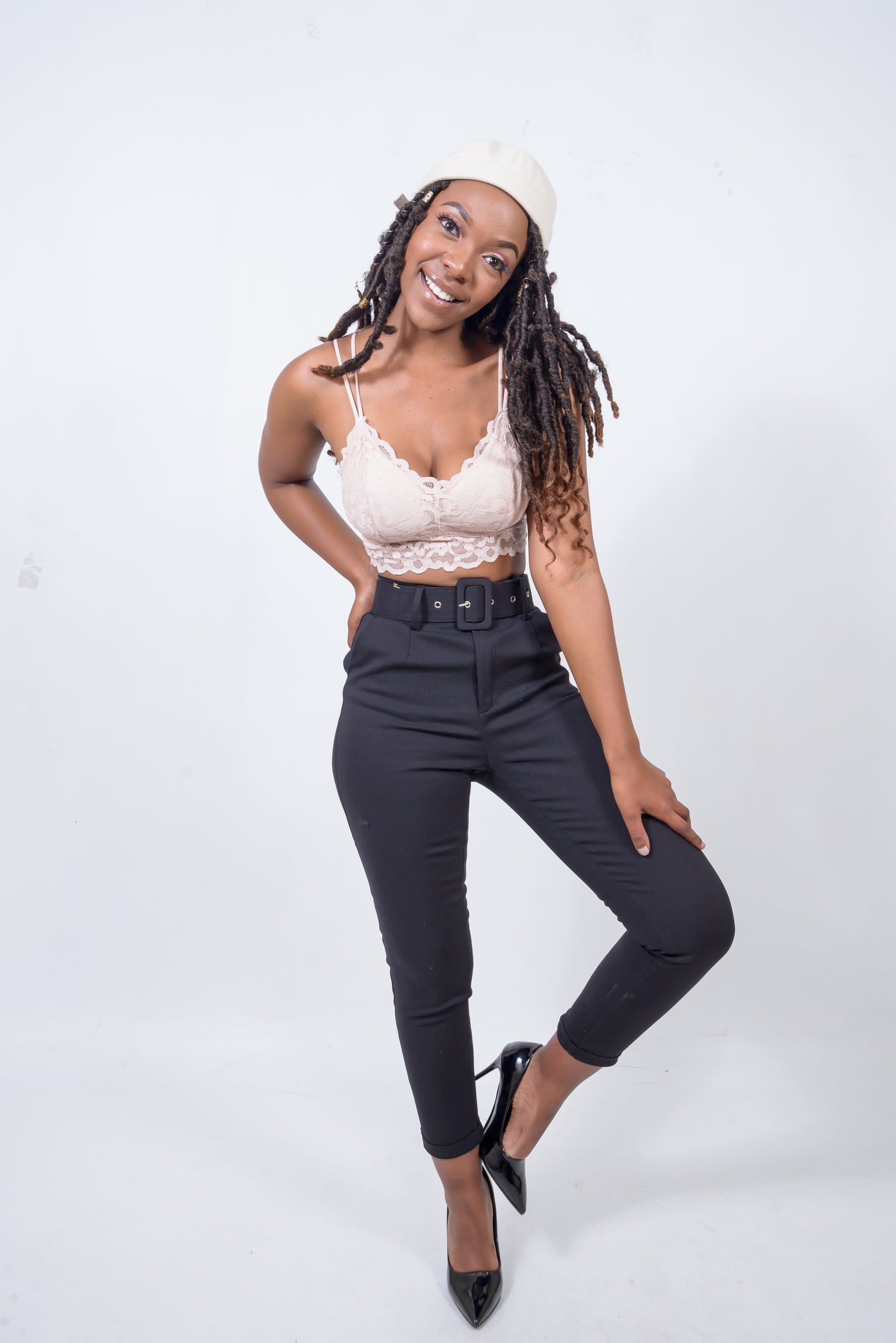 Ladies High Waisted Cigarette Pants