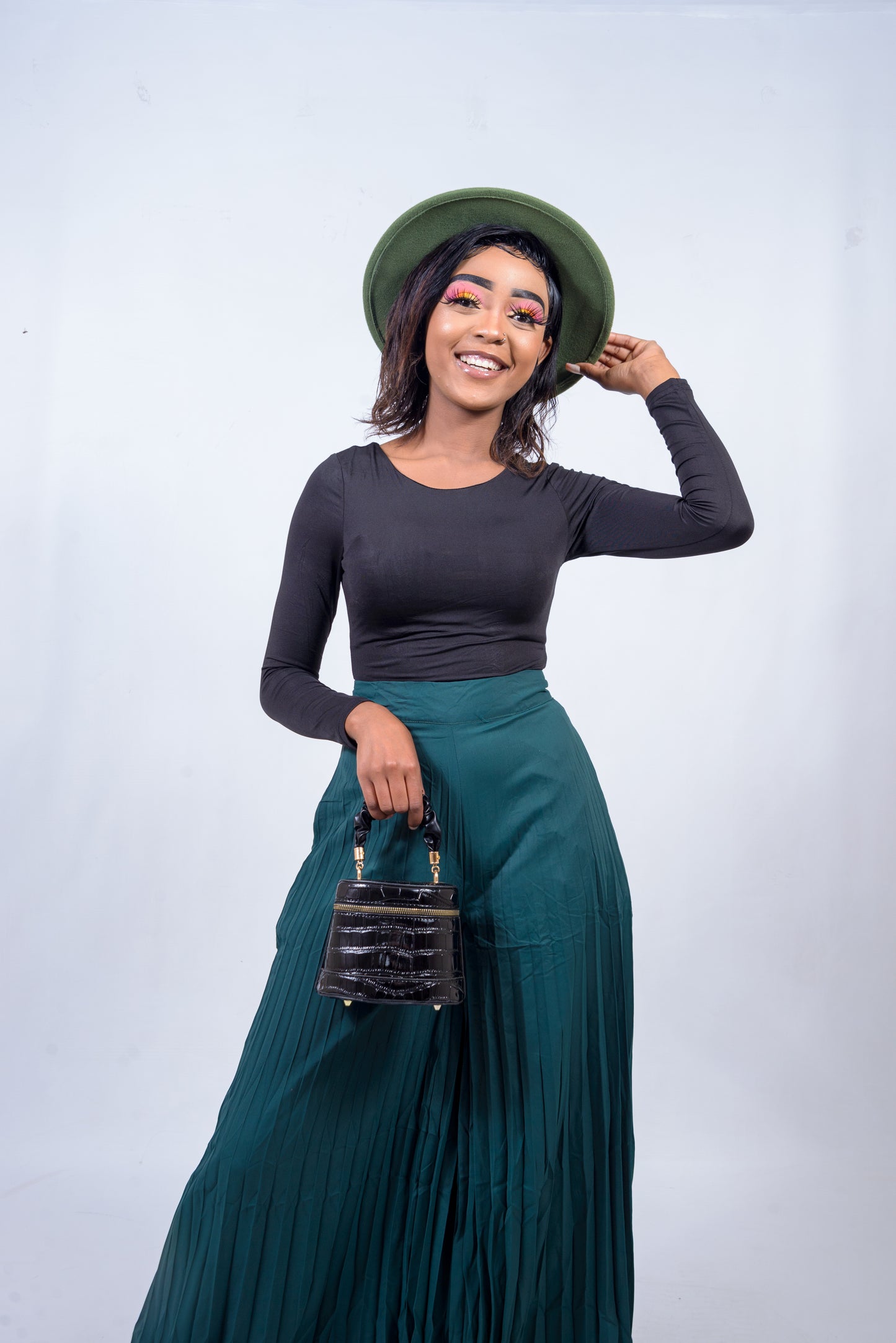 Pleated Wide Leg Pants