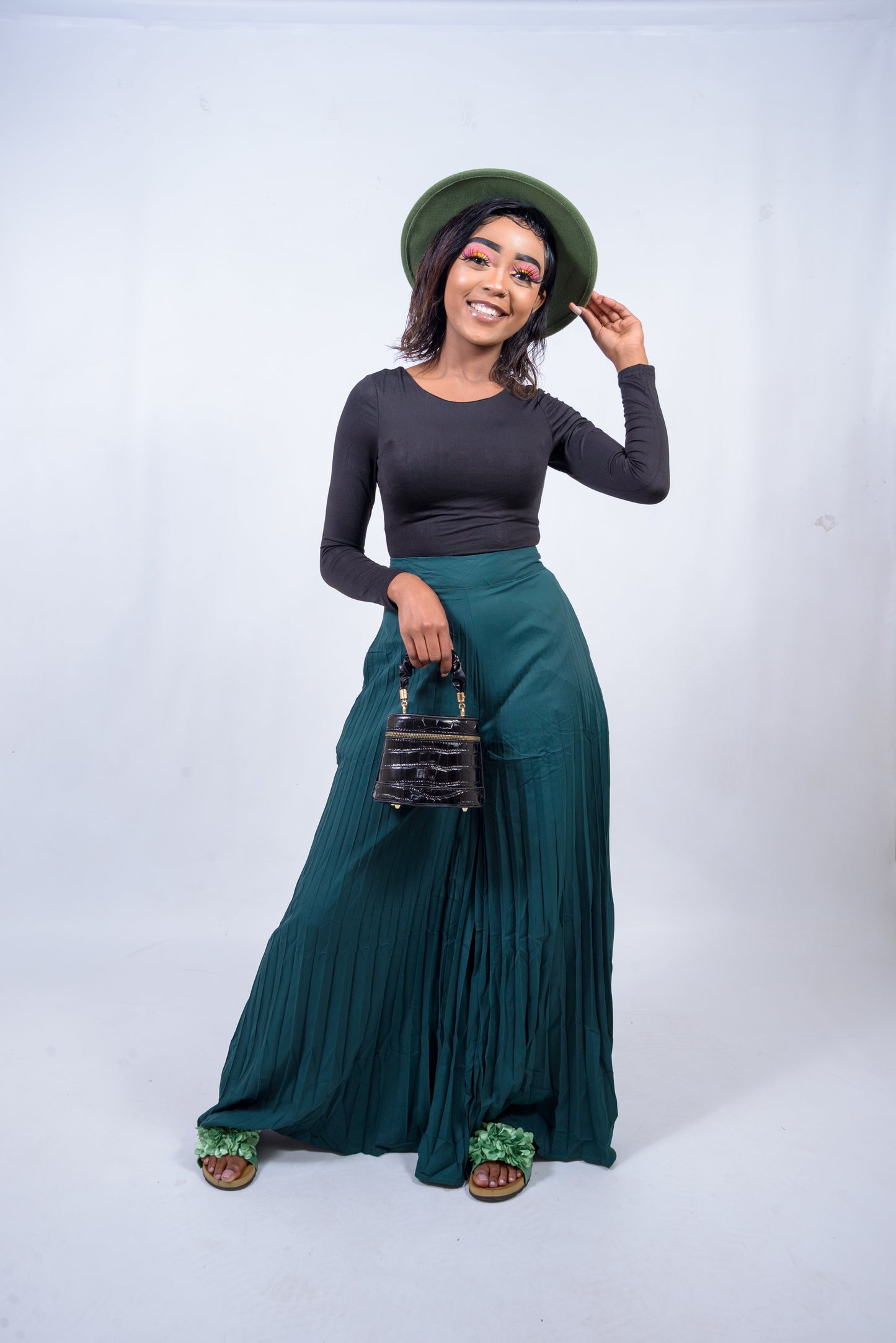 Pleated Wide Leg Pants