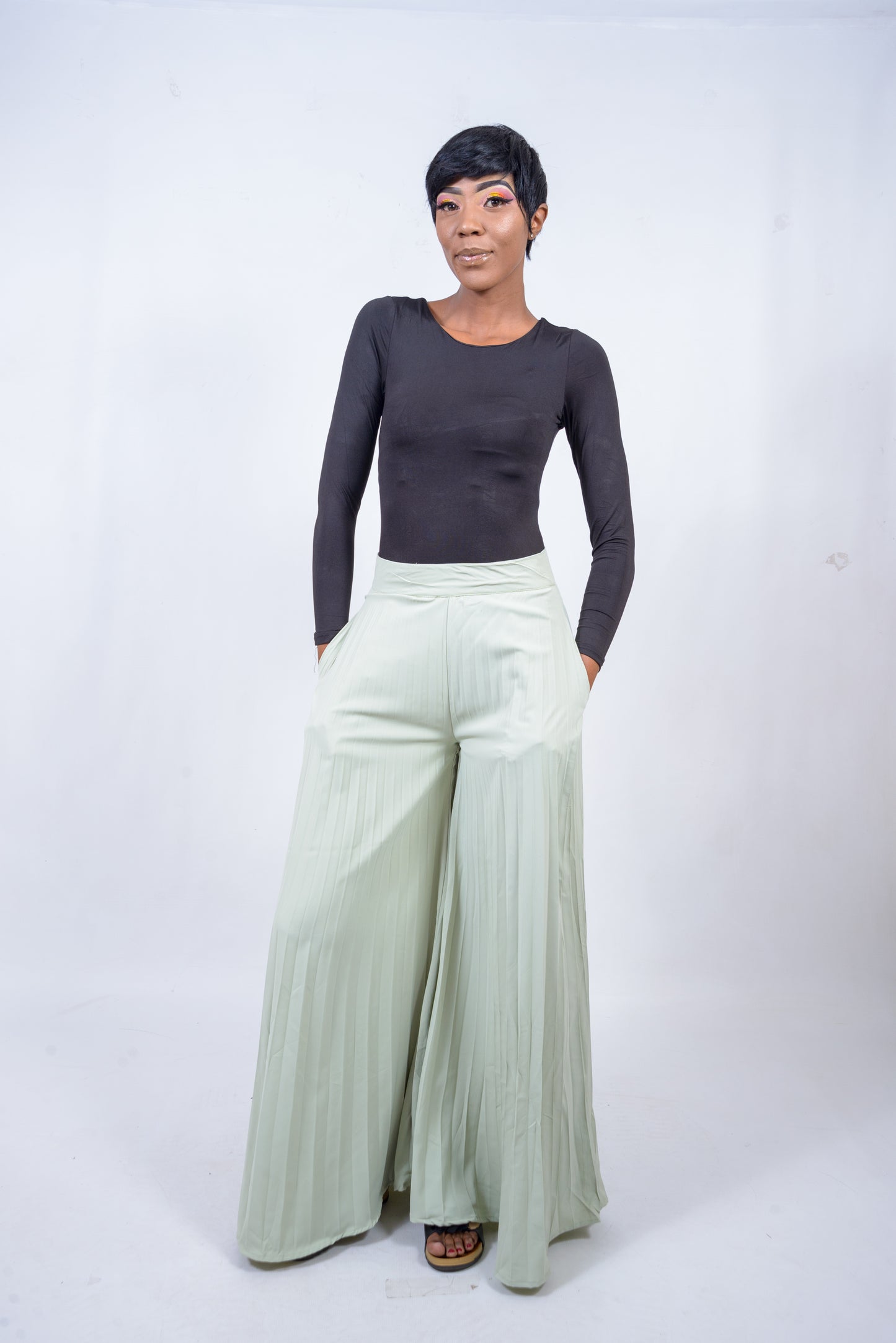Pleated Wide Leg Pants