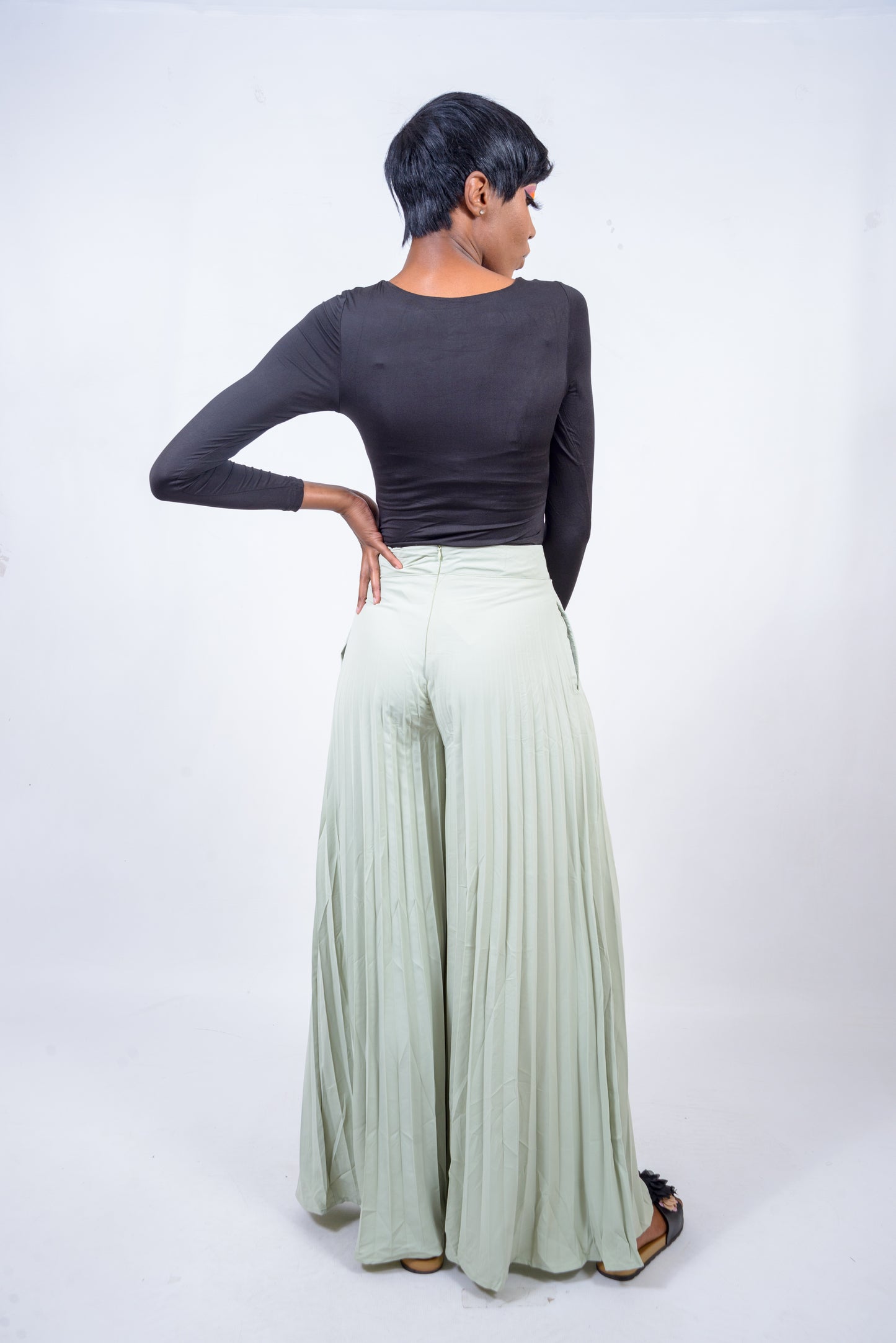 Pleated Wide Leg Pants