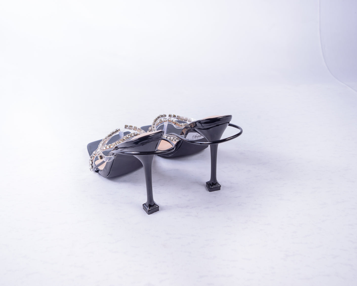 Square Strappy Diamante Heels