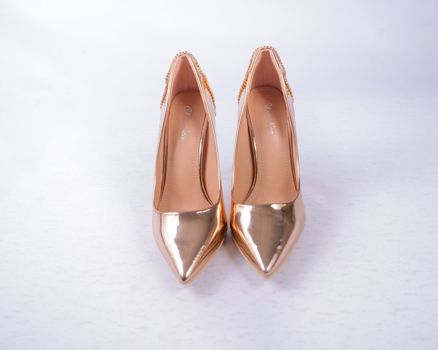 Champagne Patent Pointy Stilettos