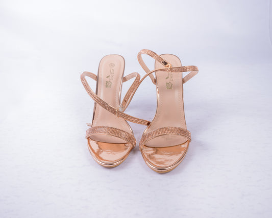 Champagne Diamante Strappy Shoes