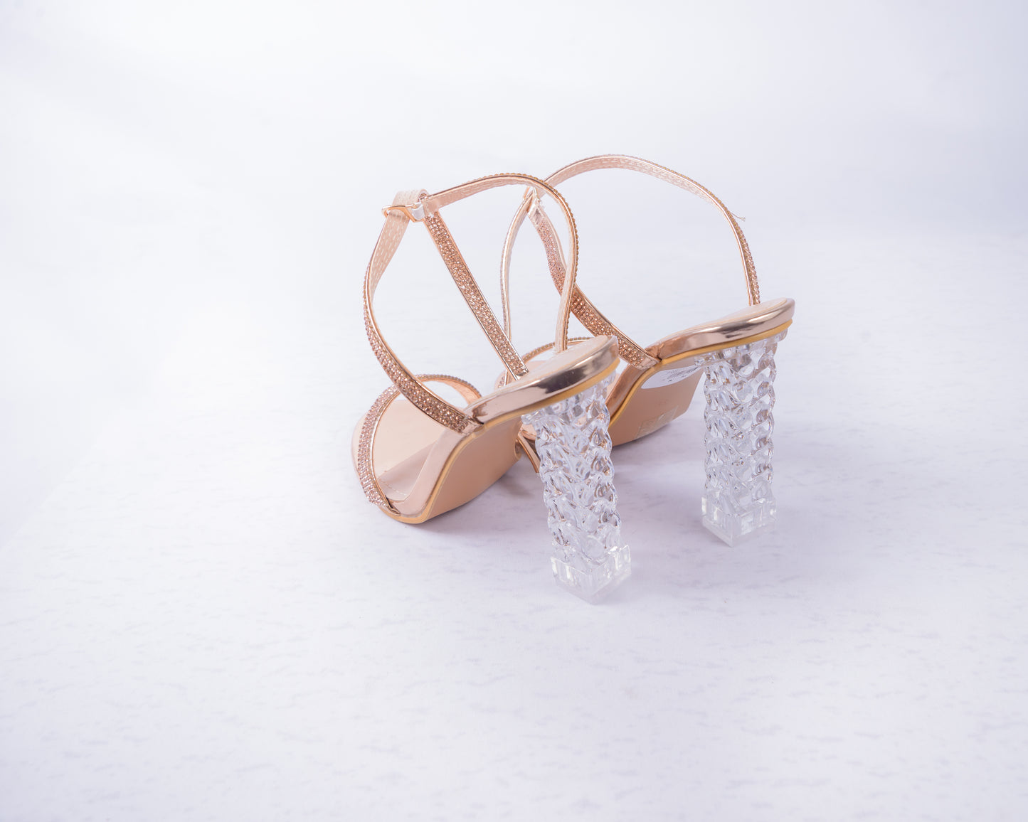 Champagne Diamante Strappy Shoes