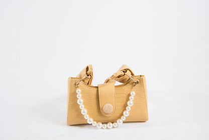 Mini Baguette Bag With Pearls